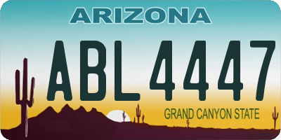 AZ license plate ABL4447