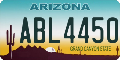 AZ license plate ABL4450