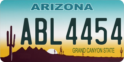 AZ license plate ABL4454