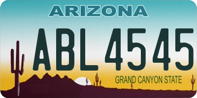AZ license plate ABL4545
