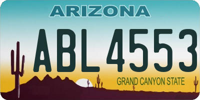 AZ license plate ABL4553