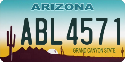 AZ license plate ABL4571