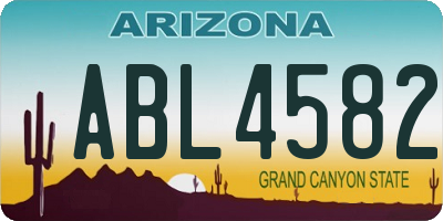 AZ license plate ABL4582