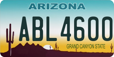 AZ license plate ABL4600