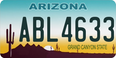 AZ license plate ABL4633