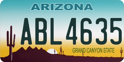 AZ license plate ABL4635