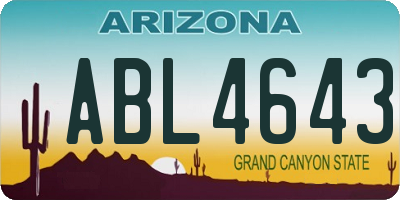 AZ license plate ABL4643