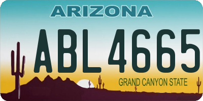 AZ license plate ABL4665