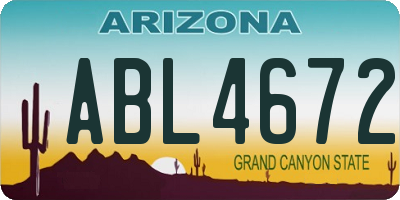 AZ license plate ABL4672