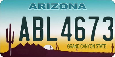 AZ license plate ABL4673