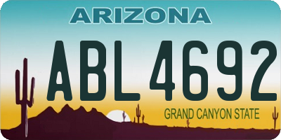 AZ license plate ABL4692