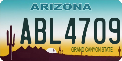 AZ license plate ABL4709