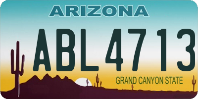 AZ license plate ABL4713