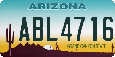 AZ license plate ABL4716