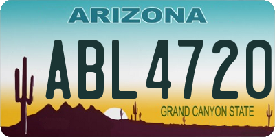 AZ license plate ABL4720