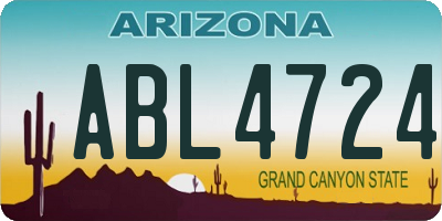 AZ license plate ABL4724