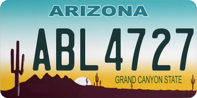 AZ license plate ABL4727