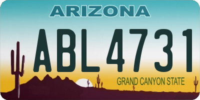 AZ license plate ABL4731