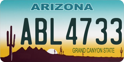 AZ license plate ABL4733