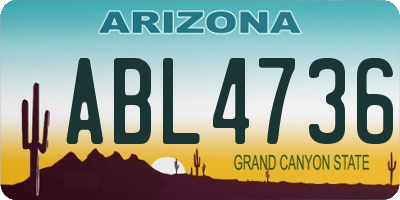 AZ license plate ABL4736