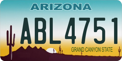 AZ license plate ABL4751