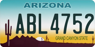 AZ license plate ABL4752