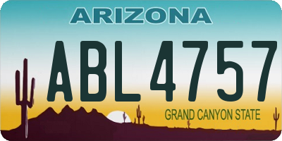 AZ license plate ABL4757
