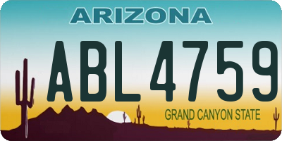 AZ license plate ABL4759