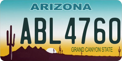 AZ license plate ABL4760