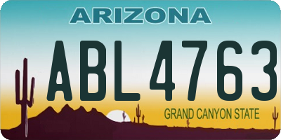 AZ license plate ABL4763