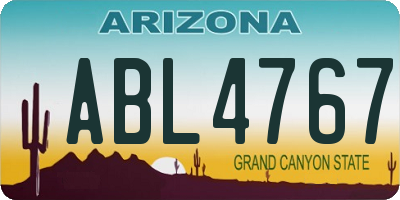 AZ license plate ABL4767