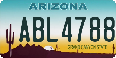 AZ license plate ABL4788