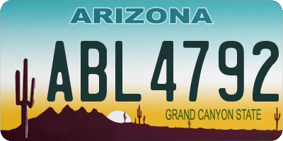 AZ license plate ABL4792