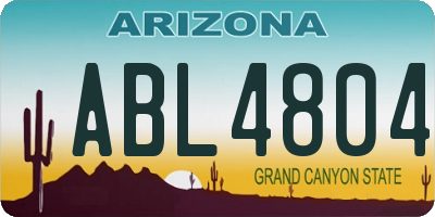 AZ license plate ABL4804