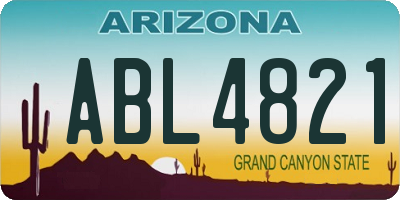 AZ license plate ABL4821