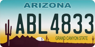 AZ license plate ABL4833