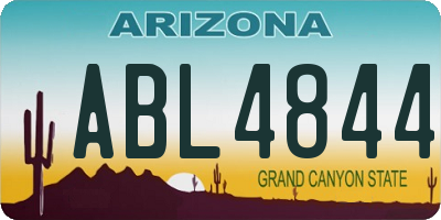 AZ license plate ABL4844
