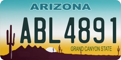 AZ license plate ABL4891