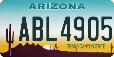 AZ license plate ABL4905