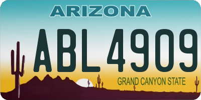 AZ license plate ABL4909