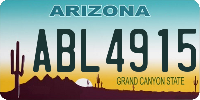 AZ license plate ABL4915