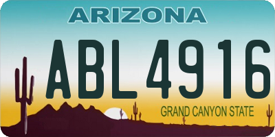 AZ license plate ABL4916