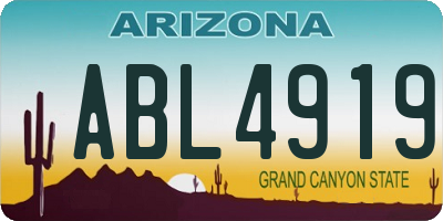 AZ license plate ABL4919