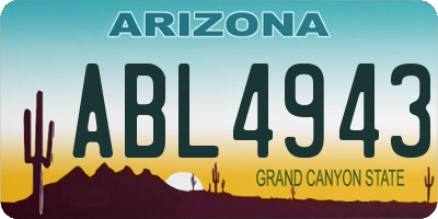 AZ license plate ABL4943