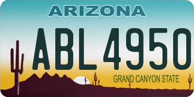 AZ license plate ABL4950