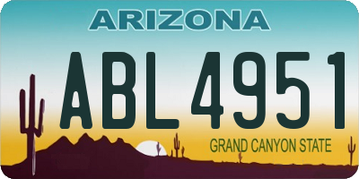 AZ license plate ABL4951