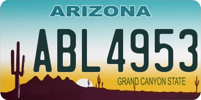 AZ license plate ABL4953