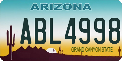 AZ license plate ABL4998