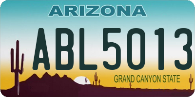 AZ license plate ABL5013