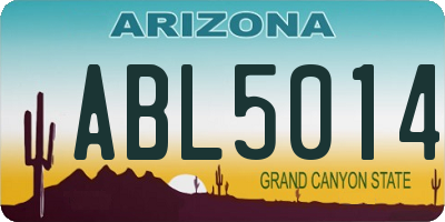 AZ license plate ABL5014